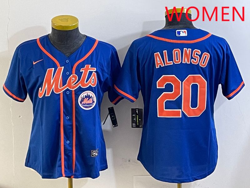 Women New York Mets #20 Alonso Blue Game Nike 2025 MLB Jersey style 4->seattle mariners->MLB Jersey